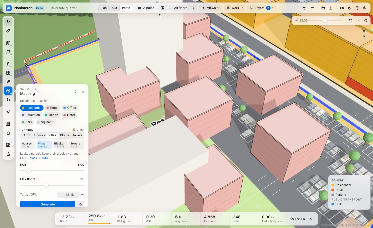Surface parking with trees